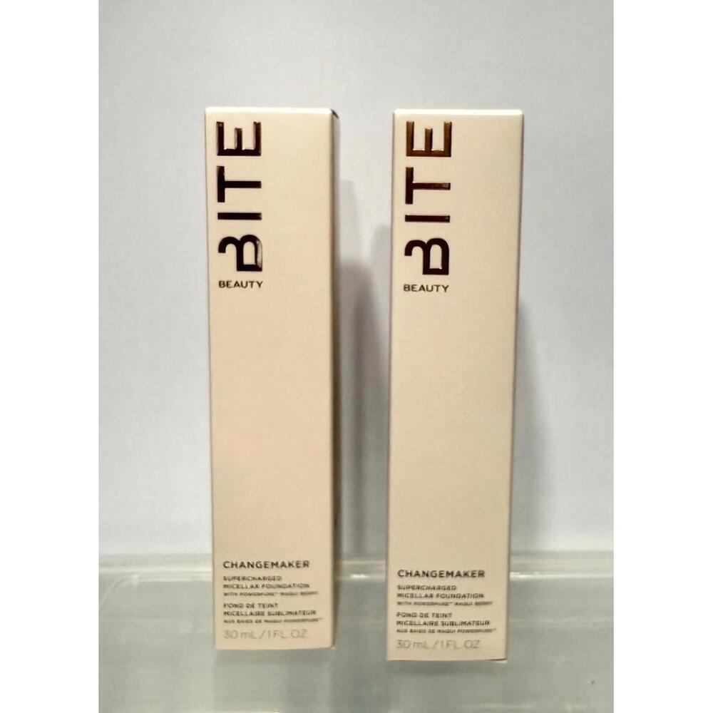 2 Bite Beauty M60 Changemaker Supercharged Micellar Foundation Light Medium Warm